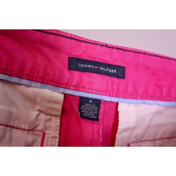 Tommy Hilfiger 100% Cotton Shorts Flat Front Pink Size 8 - Picture 3 of 3